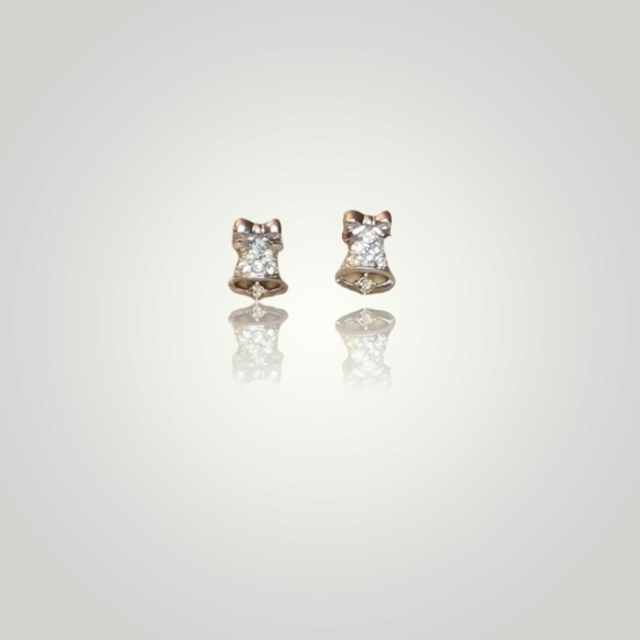 3 for $15-Silvertoned Rhinestone Holiday Bell Earrings - Picture 1 of 3